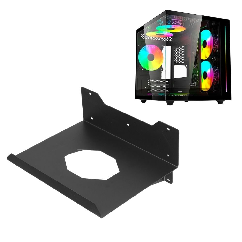 Suporte Gabinete Aquário Gamer Atx Suspenso de Parede Preto - 2