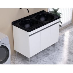 Kit Rorato Lavanderia Amelia com Tanque 110x55cm Preto - 2