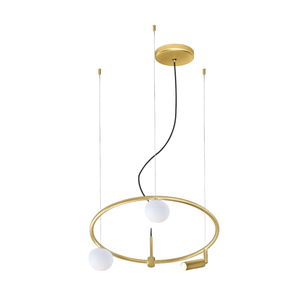 Pendente Halo Dourado Fosco 2 Globo Vidro 1 Spot Led Spotline