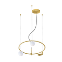 Ver imagem 1 de Pendente Halo Dourado Fosco 2 Globo Vidro 1 Spot Led Spotline