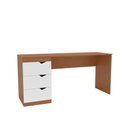 Ver imagem 1 de Mesa Escrivaninha Porto 3 Gavetas 40250685 Branco/freijó - Politorno