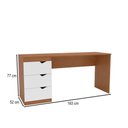 Ver imagem 4 de Mesa Escrivaninha Porto 3 Gavetas 40250685 Branco/freijó - Politorno
