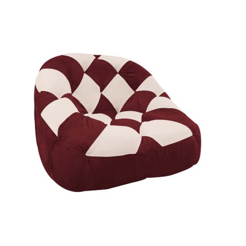 Poltrona Paloma Escritório Sala Pé Plástico Suede Vinho e Suede Bege - Dominic Decor