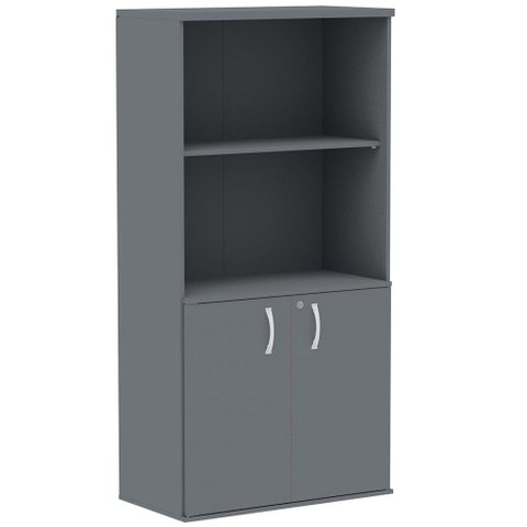 Armário Misto PE25 Pandin 79,20 cm (largura) MDP Cor Liso Grafito com Duas portas e Prateleira