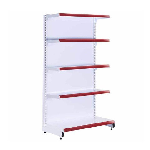 Gôndola Prateleira Supermercado 5 Níveis 40x30 New Plus 1,70m Parede Inicial Vermelho - SA Gô