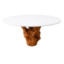 Ver imagem 2 de Mesa Jantar Redonda 135cm Base de Raiz Natural Cor:Off White e Raiz Natural