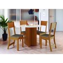 Ver imagem 1 de Conjunto Mesa de Jantar Redonda 90cm com 4 Cadeiras Multimóveis Cr50202 Freijó/off White/cacau
