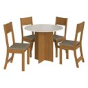 Ver imagem 2 de Conjunto Mesa de Jantar Redonda 90cm com 4 Cadeiras Multimóveis Cr50202 Freijó/off White/cacau