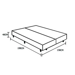 Base Box Queen Bipartido Acolchoes Suede Cinza 40x158x198 - 3