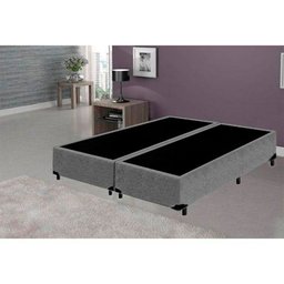 Base Box Queen Bipartido Acolchoes Suede Cinza 40x158x198 - 2