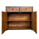 Ver imagem 2 de Buffet Aparador para Sala - Modelo Industrial com Ferro Cor Preta e Madeira Maciça Cor Castanheira
