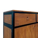 Ver imagem 7 de Buffet Aparador para Sala - Modelo Industrial com Ferro Cor Preta e Madeira Maciça Cor Castanheira