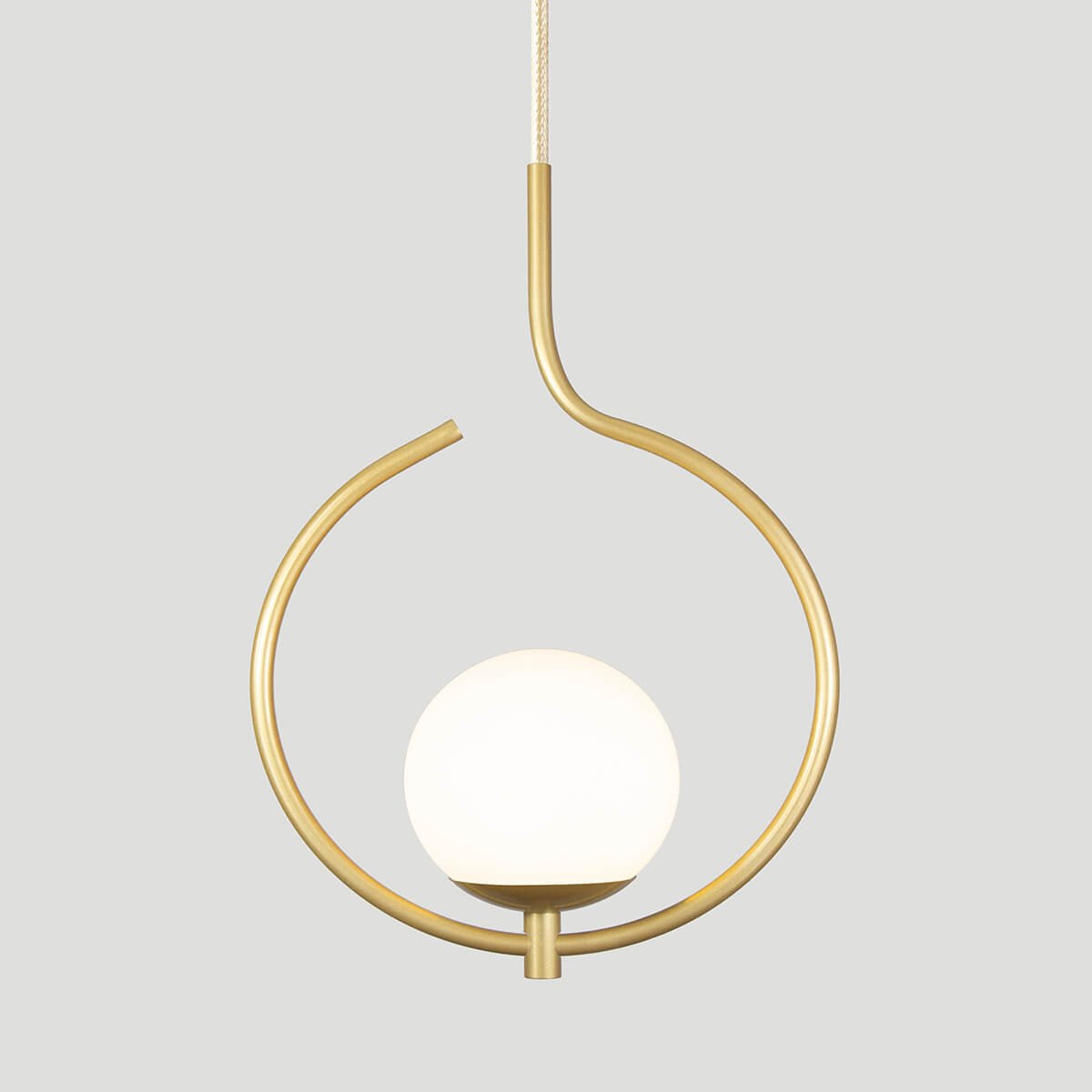 Pendente Lustre On Loop Dourado com Globo de Vidro Ambar - 5