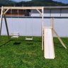 Playground Com 2 Balanços E Escorregador De Madeira Móveis Rústicos Bv Magazine - 2