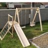 Playground Com 2 Balanços E Escorregador De Madeira Móveis Rústicos Bv Magazine - 10