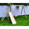 Playground Com 2 Balanços E Escorregador De Madeira Móveis Rústicos Bv Magazine - 1