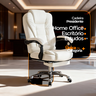 Cadeira de Escritorio Presidente Ergonomica Apoio para Pés - Branco - 9