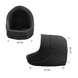Cama Pet Iglu Raça Grande para Cachorro e Gato com Almofada - Preto - 3