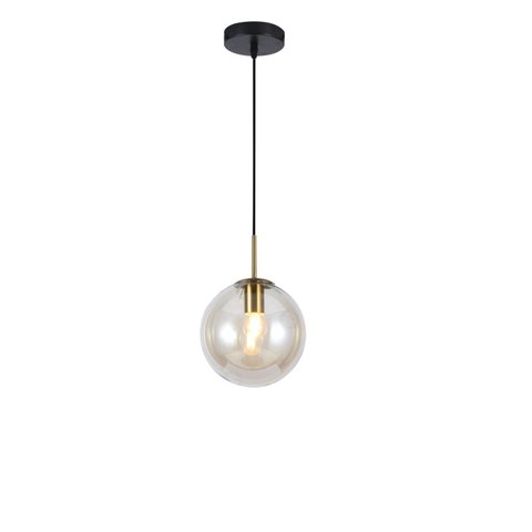 Pendente Glass Globo Esfera Âmbar 20cm 1e27 Embu Led