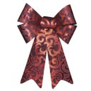 Ver imagem 3 de Kit 10 Enfeite Árvore Natal Laço Vermelho Camurça 31 Cm