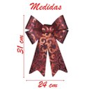Ver imagem 2 de Kit 10 Enfeite Árvore Natal Laço Vermelho Camurça 31 Cm