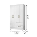 Ver imagem 2 de Guarda Roupa Solteiro 4 portas 2 gavetas Chile - Branco