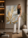 Ver imagem 2 de Quadro Decorativo Canvas Abstrato Dourado 90x60 Sala Quarto