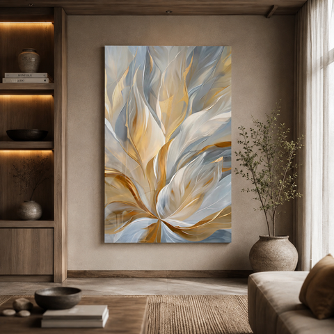 Quadro Decorativo Canvas Abstrato Dourado 90x60 Sala Quarto