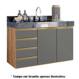 Kit 02 Balcoes Para Banheiro Cj16 Carvalho Rust Chumbo - 8 Kit 02 Balcoes Para Banheiro Cj16 Carvalho Rust Chumbo - 8