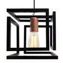 Ver imagem 2 de Kit 2 Pendente Infinity Poptem Cubo Aluminio Preto e Cobre Luminária Lustre 20cm Sala