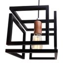 Ver imagem 3 de Kit 2 Pendente Infinity Poptem Cubo Aluminio Preto e Cobre Luminária Lustre 20cm Sala