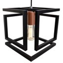 Ver imagem 4 de Kit 2 Pendente Infinity Poptem Cubo Aluminio Preto e Cobre Luminária Lustre 20cm Sala
