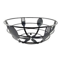 Fruteira de Mesa em Metal Aramada Design Talheres Preto - 3