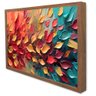 Quadro Decorativo Floral Luxo Pétalas Multicoloridas em Moldura Caixa Tacolado Moldura Trad 1cm Made - 3