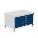 Ver imagem 2 de Mapoteca Mont 5 Gavetas 71,3cm x 120,4cm Aço Cinza/Azul Del Rei