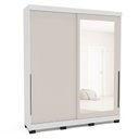 Ver imagem 3 de Guarda Roupa Casal 2 Portas Correr 180cm com Espelho Madrid Politorno Móveis