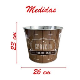 Kit 2 Baldes de Gelo para Cerveja Estampado em Metal Galvanizado com Abridor 7,6 Litros - 2
