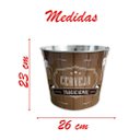 Ver imagem 2 de Kit 2 Baldes de Gelo para Cerveja Estampado em Metal Galvanizado com Abridor 7,6 Litros