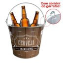 Ver imagem 1 de Kit 2 Baldes de Gelo para Cerveja Estampado em Metal Galvanizado com Abridor 7,6 Litros