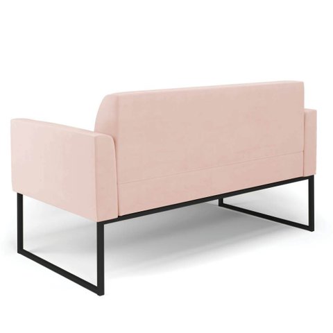 Sofá Namoradeira com 2 Poltronas Base Industrial Preto Marisa Veludo  