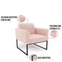 Ver imagem 7 de Sofá Namoradeira com 2 Poltronas Base Industrial Preto Marisa Veludo