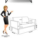 Ver imagem 3 de Sofá Namoradeira com 2 Poltronas Base Industrial Preto Marisa Veludo