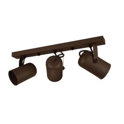 Luminária Teto Trilho 3 Spots Direcionáveis Luxo Marrom 1273 - 1