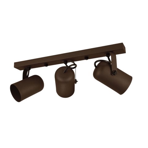 Luminária Teto Trilho 3 Spots Direcionáveis Luxo Marrom 1273