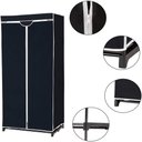 Ver imagem 2 de Cabideiro Portatil com Ziper Arara Organizador Prateleira Multiuso Praia Camping Preto Guarda Roupa