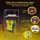 Ver imagem 4 de Cabideiro Portatil com Ziper Arara Organizador Prateleira Multiuso Praia Camping Preto Guarda Roupa