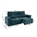 Ver imagem 5 de Sofá Santiago 2,20m Retrátil/reclinável Suede Pretróleo - Xflex Sofás