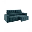 Ver imagem 2 de Sofá Santiago 2,20m Retrátil/reclinável Suede Pretróleo - Xflex Sofás