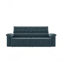 Ver imagem 3 de Sofá Santiago 2,20m Retrátil/reclinável Suede Pretróleo - Xflex Sofás