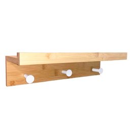 Prateleira de Bambu com 3 Ganchos de 3 Metal - Oikos - 1